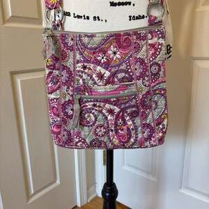 Vera Bradley Hipster Crossbody Bag in Paisley Meets Plaid Retired Print